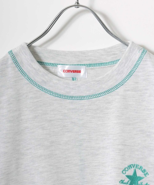 CONVERSE（コンバース）の「CONVERSE（コンバース）カラー配色ステッチ七分袖ロンT/長袖Tシャツプルオーバー（Tシャツ/カットソー・レディース・アッシュグレー/ブラック/ネイビー/オフホワイト・M/L）」の16枚目の写真