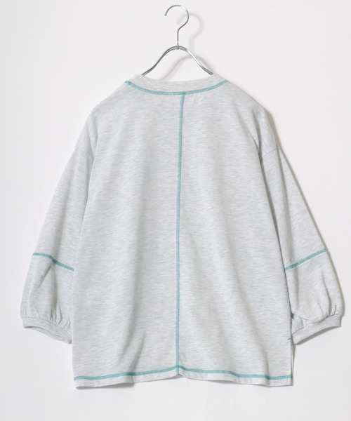 CONVERSE（コンバース）の「CONVERSE（コンバース）カラー配色ステッチ七分袖ロンT/長袖Tシャツプルオーバー（Tシャツ/カットソー・レディース・アッシュグレー/ブラック/ネイビー/オフホワイト・M/L）」の7枚目の写真