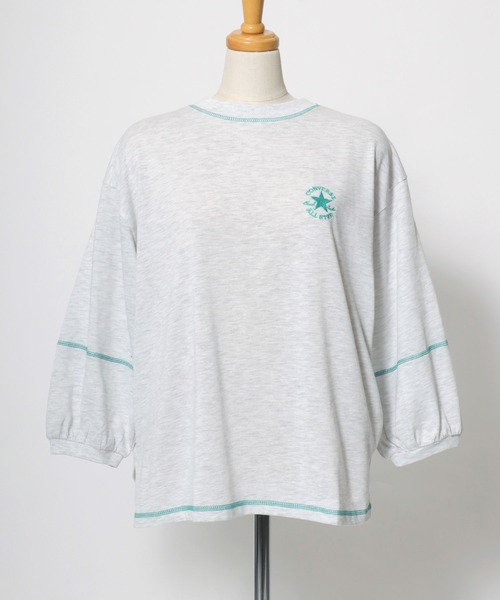 CONVERSE（コンバース）の「CONVERSE（コンバース）カラー配色ステッチ七分袖ロンT/長袖Tシャツプルオーバー（Tシャツ/カットソー・レディース・アッシュグレー/ブラック/ネイビー/オフホワイト・M/L）」の13枚目の写真
