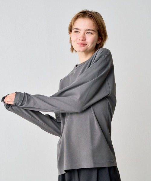 COLONY 2139(コロニートゥーワンスリーナイン)の「コットンスムースロングスリーブTシャツ(Tシャツ/カットソー・メンズ・ホワイト/ブラック/チャコールグレー・SMALL/MEDIUM/LARGE)」の4枚目の写真