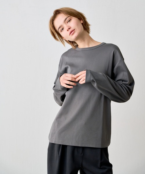 COLONY 2139(コロニートゥーワンスリーナイン)の「コットンスムースロングスリーブTシャツ(Tシャツ/カットソー・メンズ・ホワイト/ブラック/チャコールグレー・SMALL/MEDIUM/LARGE)」の6枚目の写真