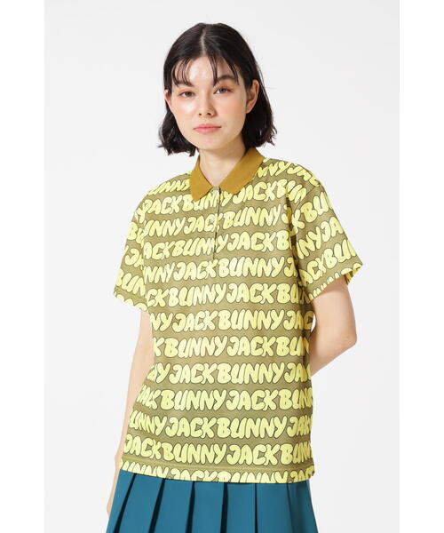 Jack Bunny!! ジャックバニー 半袖ポロシャツ ブルー コットン