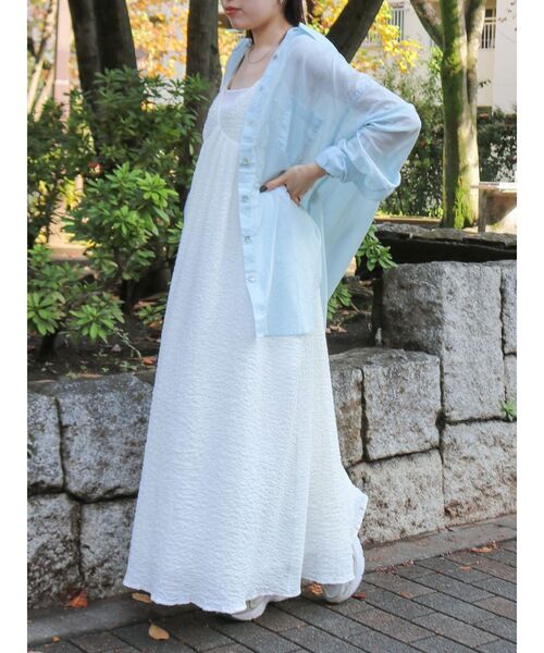 Ungrid（アングリッド）の「シアールーズシャツ（シャツ/ブラウス・レディース・オフホワイト/ピンク/ブルー/グリーン・FREE）」の3枚目の写真