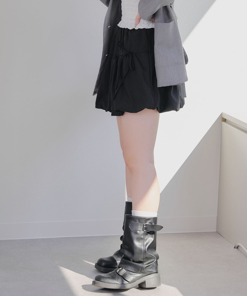 Another Branch olive des olive(アナザーブランチオリーブデオリーブ)の「リボンバルーンミニSK(スカート・レディース・ブラック/オフホワイト・FREE)」の6枚目の写真
