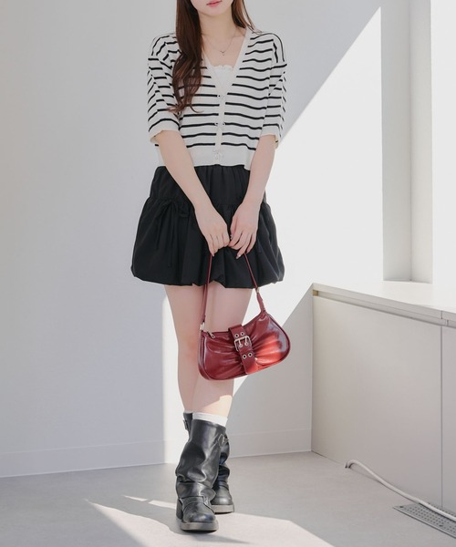 Another Branch olive des olive(アナザーブランチオリーブデオリーブ)の「リボンバルーンミニSK(スカート・レディース・ブラック/オフホワイト・FREE)」の11枚目の写真