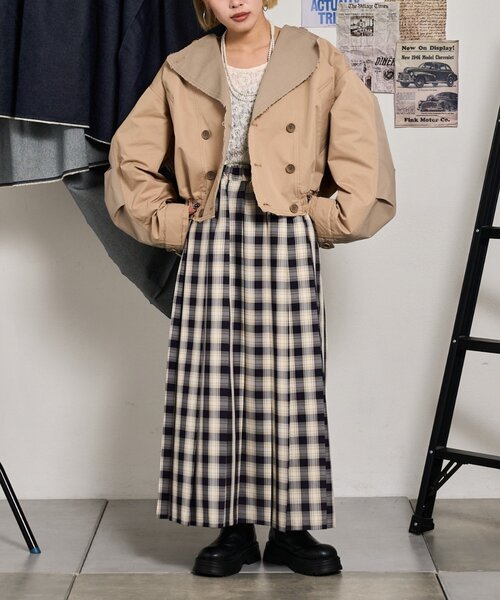 etsinta（エシンタ）の「【etsinta】リメイクショートトレンチコート（トレンチコート・レディース・ベージュ・ONE SIZE）」の9枚目の写真