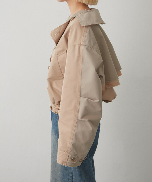 etsinta（エシンタ）の「【etsinta】リメイクショートトレンチコート（トレンチコート・レディース・ベージュ・ONE SIZE）」の15枚目の写真