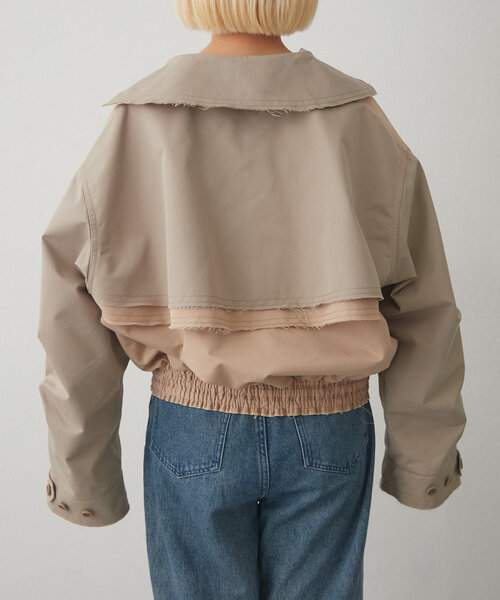 etsinta（エシンタ）の「【etsinta】リメイクショートトレンチコート（トレンチコート・レディース・ベージュ・ONE SIZE）」の16枚目の写真