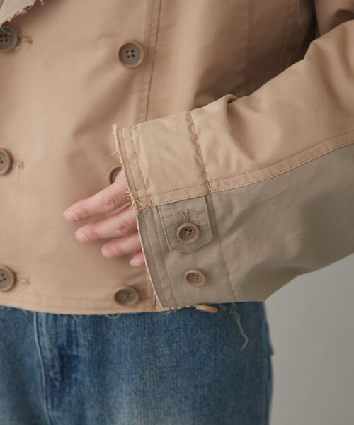 etsinta（エシンタ）の「【etsinta】リメイクショートトレンチコート（トレンチコート・レディース・ベージュ・ONE SIZE）」の20枚目の写真