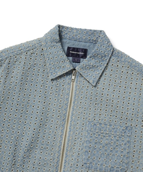 シャツ thisisneverthat Washed Denim Zip S/S Shirt 4XK558 Washed Denim Zip S/S Shirt - thisisneverthat®