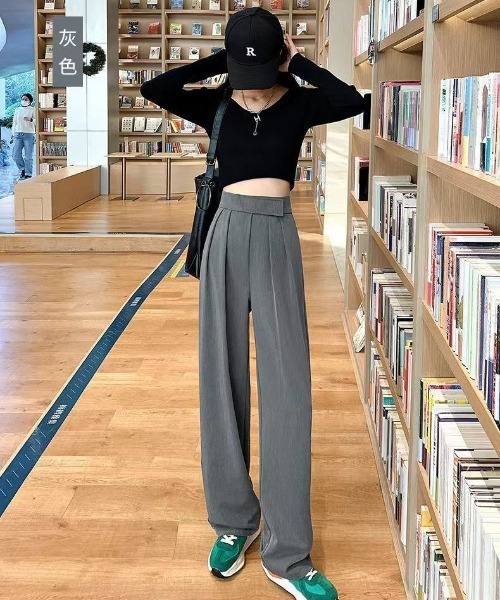 WEGO(ウィゴー)の「WEGO/ウエストテープタックワイドストレートスラックスパンツ(スラックス・レディース・ブラウン/グレー/ブラック・MEDIUM/LARGE)」の11枚目の写真