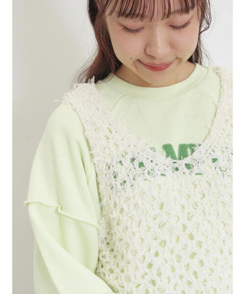 Samansa Mos2（サマンサ モスモス）の「透かし柄ニットビスチェ（ベスト・レディース・ブラック/ベージュ/キナリ・F）」の21枚目の写真