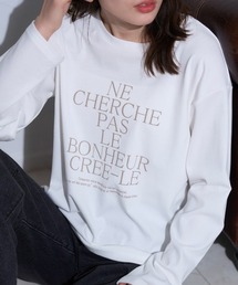 メッセージロゴプリント 長袖Tシャツ
