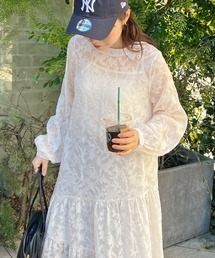 Futier land（フューティアランド）の「【オケージョン対応】ジャガードフラワーロングワンピース（ワンピース）」