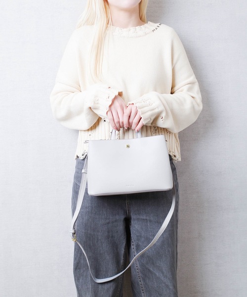 Legato Largo（レガートラルゴ）の「Legato Largo / たすかるっかばん　ミニショルダー / LH-F3371（ショルダーバッグ・レディース・グリーン/アイボリー/マスタード/ラベンダー/バーガンディー/ベージュ/ブラック/ライトグレー・ONESIZE）」の20枚目の写真