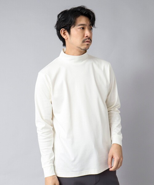 NOLLEY’S(ノーリーズ)の「【ACTIVE SECT】《限定展開》ハイゲージスムース モックネックロンT 25SS(Tシャツ/カットソー・メンズ・ホワイト/ブラック/ネイビー・S/M/L/XL)」の11枚目の写真