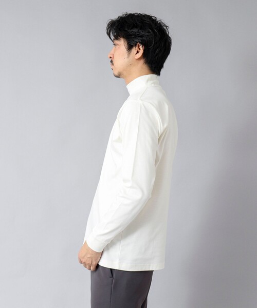 NOLLEY’S(ノーリーズ)の「【ACTIVE SECT】《限定展開》ハイゲージスムース モックネックロンT 25SS(Tシャツ/カットソー・メンズ・ホワイト/ブラック/ネイビー・S/M/L/XL)」の15枚目の写真