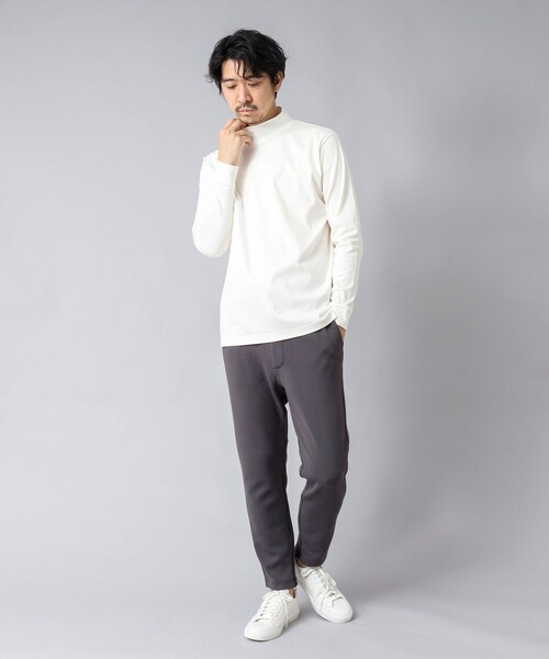NOLLEY’S(ノーリーズ)の「【ACTIVE SECT】《限定展開》ハイゲージスムース モックネックロンT 25SS(Tシャツ/カットソー・メンズ・ホワイト/ブラック/ネイビー・S/M/L/XL)」の22枚目の写真