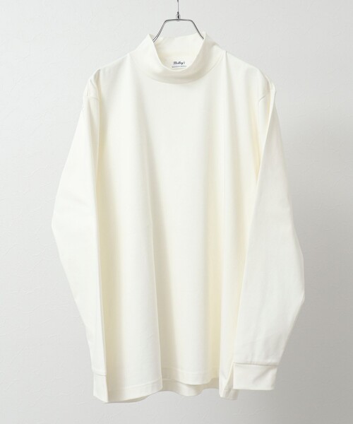 NOLLEY’S(ノーリーズ)の「【ACTIVE SECT】《限定展開》ハイゲージスムース モックネックロンT 25SS(Tシャツ/カットソー・メンズ・ホワイト/ブラック/ネイビー・S/M/L/XL)」の5枚目の写真