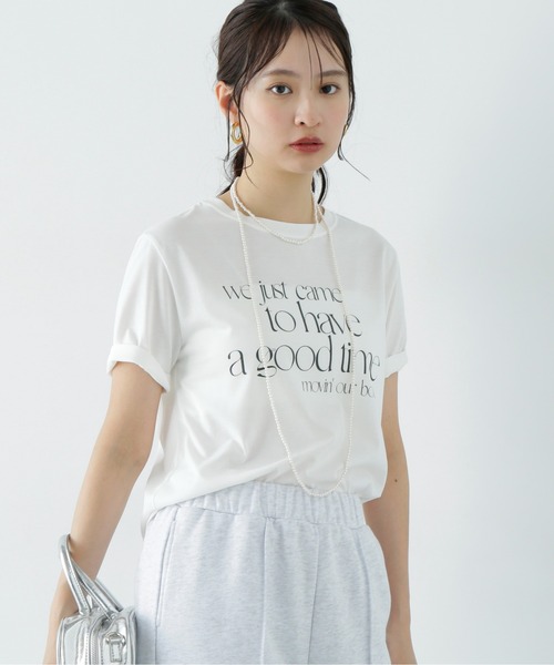 N.(N. Natural Beauty Basic)(エヌエヌナチュラルビューティーベーシック)の「タイポグラフィコンパクトロゴT(Tシャツ/カットソー・レディース・オフホワイト/ベージュ/ピンク・MEDIUM)」の2枚目の写真