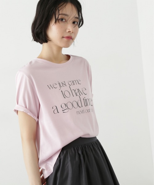 N.(N. Natural Beauty Basic)(エヌエヌナチュラルビューティーベーシック)の「タイポグラフィコンパクトロゴT(Tシャツ/カットソー・レディース・オフホワイト/ベージュ/ピンク・MEDIUM)」の3枚目の写真