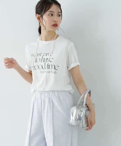 N.(N. Natural Beauty Basic)(エヌエヌナチュラルビューティーベーシック)の「タイポグラフィコンパクトロゴT(Tシャツ/カットソー・レディース・オフホワイト/ベージュ/ピンク・MEDIUM)」の7枚目の写真