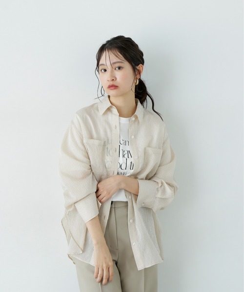 N.(N. Natural Beauty Basic)(エヌエヌナチュラルビューティーベーシック)の「タイポグラフィコンパクトロゴT(Tシャツ/カットソー・レディース・オフホワイト/ベージュ/ピンク・MEDIUM)」の16枚目の写真