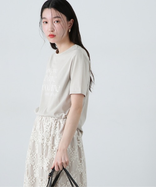 N.(N. Natural Beauty Basic)(エヌエヌナチュラルビューティーベーシック)の「タイポグラフィコンパクトロゴT(Tシャツ/カットソー・レディース・オフホワイト/ベージュ/ピンク・MEDIUM)」の18枚目の写真