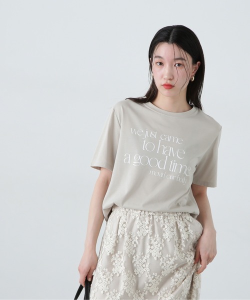 N.(N. Natural Beauty Basic)(エヌエヌナチュラルビューティーベーシック)の「タイポグラフィコンパクトロゴT(Tシャツ/カットソー・レディース・オフホワイト/ベージュ/ピンク・MEDIUM)」の19枚目の写真