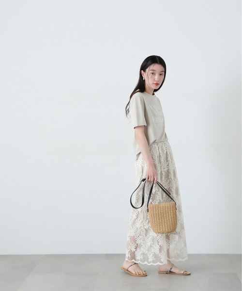 N.(N. Natural Beauty Basic)(エヌエヌナチュラルビューティーベーシック)の「タイポグラフィコンパクトロゴT(Tシャツ/カットソー・レディース・オフホワイト/ベージュ/ピンク・MEDIUM)」の20枚目の写真