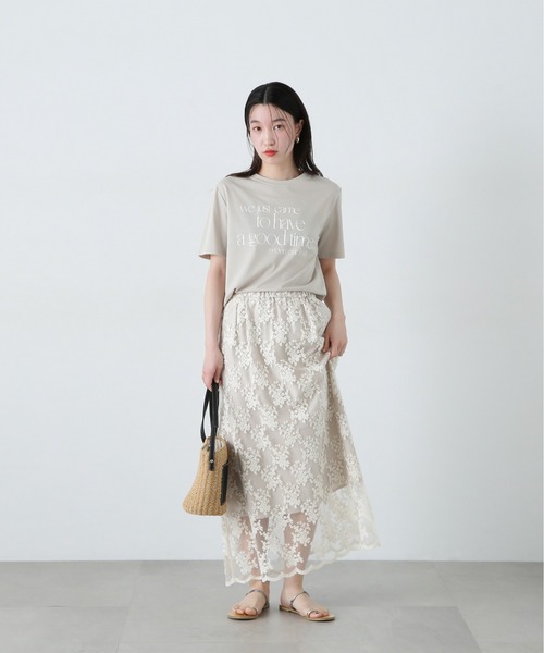 N.(N. Natural Beauty Basic)(エヌエヌナチュラルビューティーベーシック)の「タイポグラフィコンパクトロゴT(Tシャツ/カットソー・レディース・オフホワイト/ベージュ/ピンク・MEDIUM)」の21枚目の写真