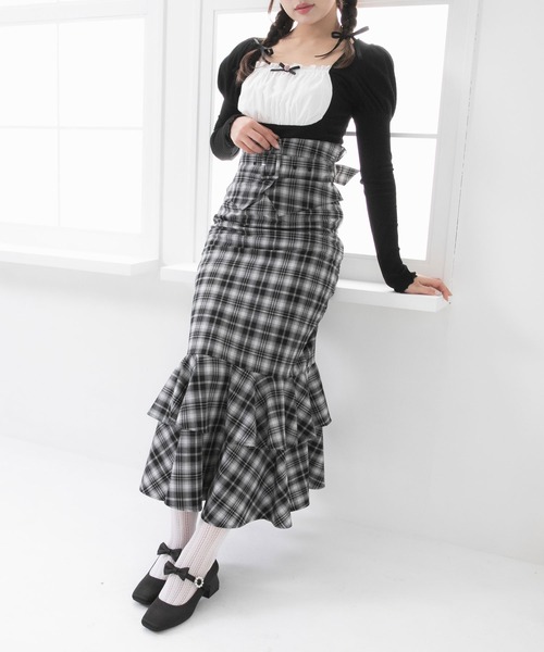 コルセットベルト付マーメイドスカート【大きいサイズ有り