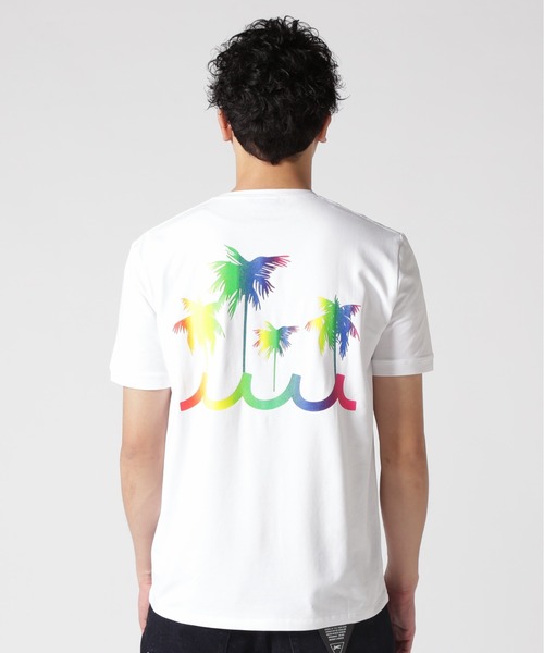 muta marine(ムータ・マリン)の「muta MARINE/ムータ マリン/別注レインボーパームツリーTシャツ(Tシャツ/カットソー・メンズ・ブラック/ホワイト・6/5/8/7)」の5枚目の写真