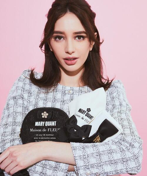 Maison de FLEUR(メゾンドフルール)の「MARY QUANT リボンタオルハンカチ(ハンカチ/ハンドタオル・レディース・ブラック/アイボリー・FREE)」の11枚目の写真