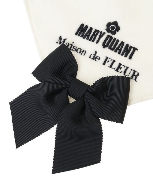 Maison de FLEUR(メゾンドフルール)の「MARY QUANT リボンタオルハンカチ(ハンカチ/ハンドタオル・レディース・ブラック/アイボリー・FREE)」の7枚目の写真