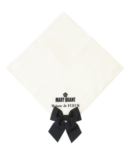 Maison de FLEUR(メゾンドフルール)の「MARY QUANT リボンタオルハンカチ(ハンカチ/ハンドタオル・レディース・ブラック/アイボリー・FREE)」の9枚目の写真