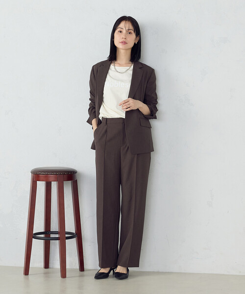 COMME CA ISM（コムサイズム）の「【ＵＶカット・吸汗速乾・接触冷感】　kireri　ストレッチドライツイル　ストレートパンツ（その他パンツ・レディース・グレイッシュベージュ/ダークブラウン・SMALL/MEDIUM/LARGE）」の3枚目の写真