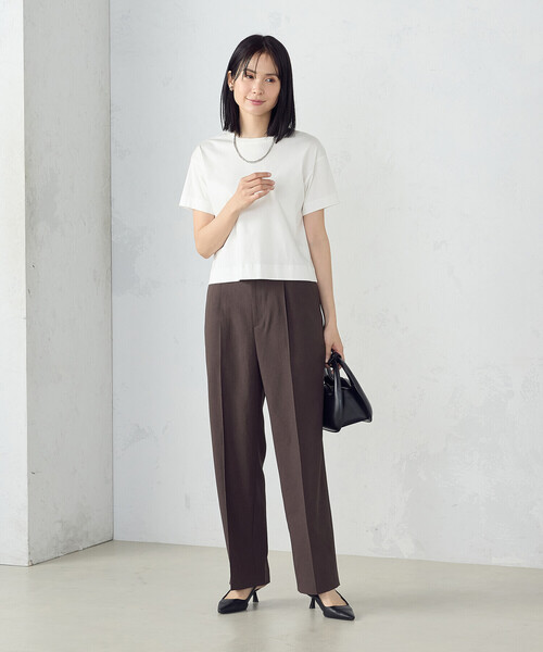 COMME CA ISM（コムサイズム）の「【ＵＶカット・吸汗速乾・接触冷感】　kireri　ストレッチドライツイル　ストレートパンツ（その他パンツ・レディース・グレイッシュベージュ/ダークブラウン・SMALL/MEDIUM/LARGE）」の9枚目の写真