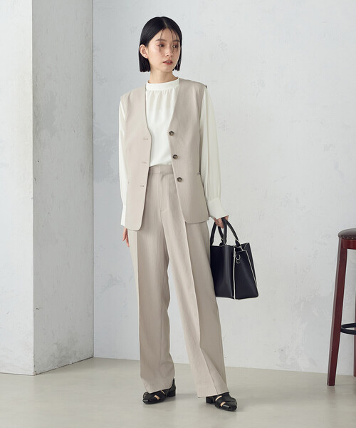 COMME CA ISM（コムサイズム）の「【ＵＶカット・吸汗速乾・接触冷感】　kireri　ストレッチドライツイル　ストレートパンツ（その他パンツ・レディース・グレイッシュベージュ/ダークブラウン・SMALL/MEDIUM/LARGE）」の12枚目の写真