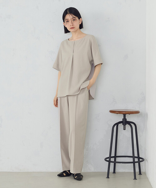 COMME CA ISM（コムサイズム）の「【ＵＶカット・吸汗速乾・接触冷感】　kireri　ストレッチドライツイル　ストレートパンツ（その他パンツ・レディース・グレイッシュベージュ/ダークブラウン・SMALL/MEDIUM/LARGE）」の13枚目の写真