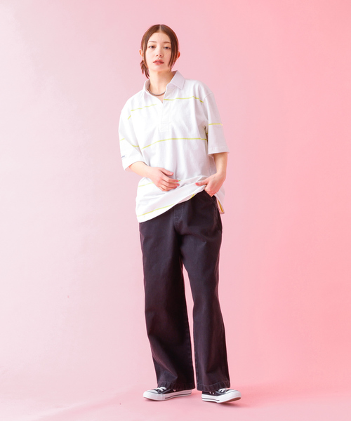 Barbarian(バーバリアン)の「【BARBARIAN / バーバリアン】XSE-06 07 LIGHT WEIGHT Rugby Collar SS Shirts/ライトウェイト/半袖/シャツ/ストライプ/ユニセックス【WEB限定】(シャツ/ブラウス・メンズ・ベージュ/ホワイト・S/M/L/XL)」の3枚目の写真