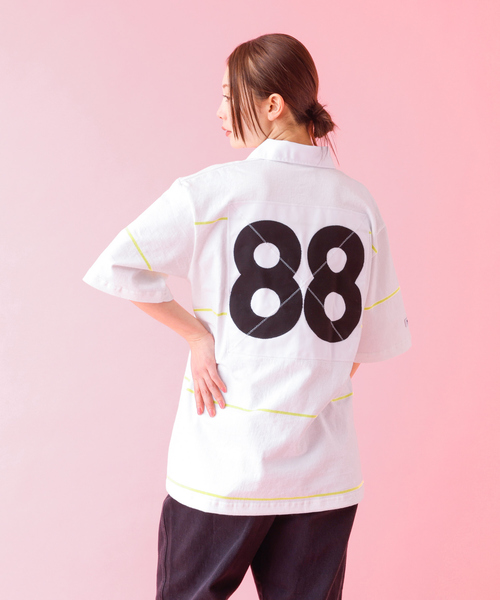 Barbarian(バーバリアン)の「【BARBARIAN / バーバリアン】XSE-06 07 LIGHT WEIGHT Rugby Collar SS Shirts/ライトウェイト/半袖/シャツ/ストライプ/ユニセックス【WEB限定】(シャツ/ブラウス・メンズ・ベージュ/ホワイト・S/M/L/XL)」の7枚目の写真