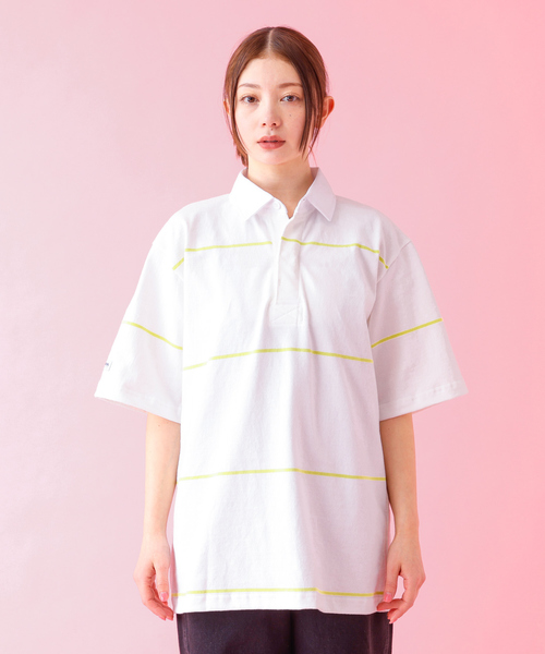 Barbarian(バーバリアン)の「【BARBARIAN / バーバリアン】XSE-06 07 LIGHT WEIGHT Rugby Collar SS Shirts/ライトウェイト/半袖/シャツ/ストライプ/ユニセックス【WEB限定】(シャツ/ブラウス・メンズ・ベージュ/ホワイト・S/M/L/XL)」の8枚目の写真