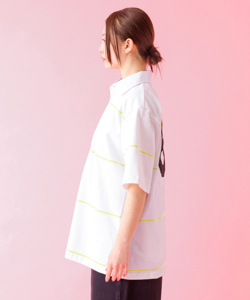 Barbarian(バーバリアン)の「【BARBARIAN / バーバリアン】XSE-06 07 LIGHT WEIGHT Rugby Collar SS Shirts/ライトウェイト/半袖/シャツ/ストライプ/ユニセックス【WEB限定】(シャツ/ブラウス・メンズ・ベージュ/ホワイト・S/M/L/XL)」の9枚目の写真