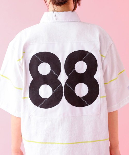 Barbarian(バーバリアン)の「【BARBARIAN / バーバリアン】XSE-06 07 LIGHT WEIGHT Rugby Collar SS Shirts/ライトウェイト/半袖/シャツ/ストライプ/ユニセックス【WEB限定】(シャツ/ブラウス・メンズ・ベージュ/ホワイト・S/M/L/XL)」の11枚目の写真