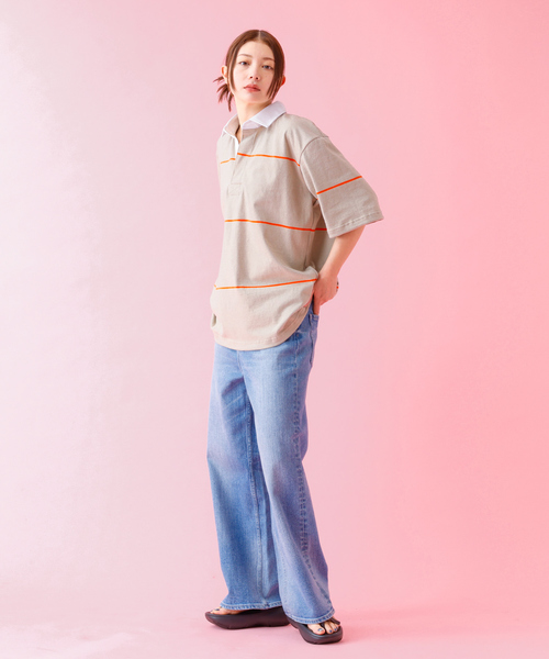 Barbarian(バーバリアン)の「【BARBARIAN / バーバリアン】XSE-06 07 LIGHT WEIGHT Rugby Collar SS Shirts/ライトウェイト/半袖/シャツ/ストライプ/ユニセックス【WEB限定】(シャツ/ブラウス・メンズ・ベージュ/ホワイト・S/M/L/XL)」の17枚目の写真