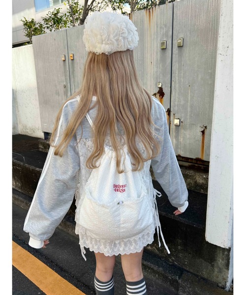 WC（ダブル シー）の「《バズり中★》コットンレースナップサック（バックパック/リュック・レディース・ホワイト・FREE）」の2枚目の写真