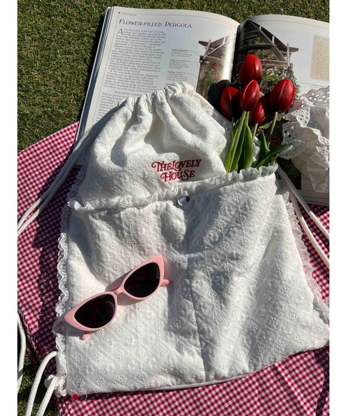 WC（ダブル シー）の「《バズり中★》コットンレースナップサック（バックパック/リュック・レディース・ホワイト・FREE）」の5枚目の写真