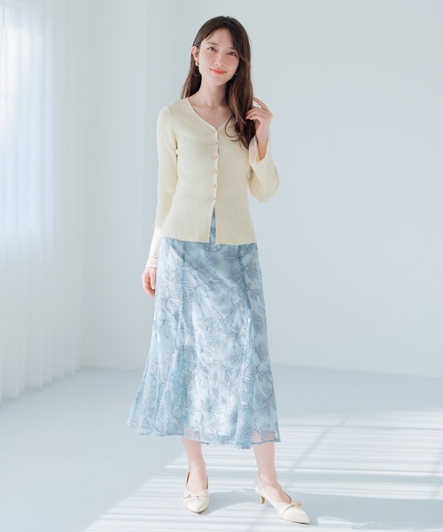MISCH MASCH(ミッシュマッシュ)の「シアーフレア袖ペプラムカーディガン(カーディガン/ボレロ・レディース・ホワイト/ネイビー/イエロー・フリ-)」の16枚目の写真