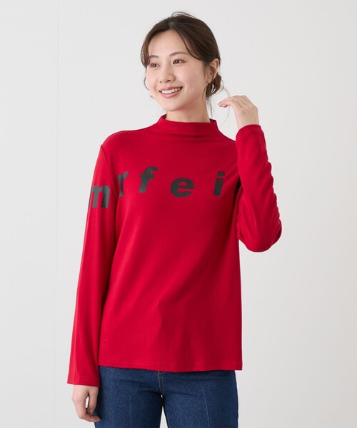Jayro（ジャイロ）の「ロゴ入りボトルネックプルオーバー（Tシャツ/カットソー・レディース・チャコールグレー/グレー/ブラック/ホワイト系その他/レッド・FREE）」の5枚目の写真